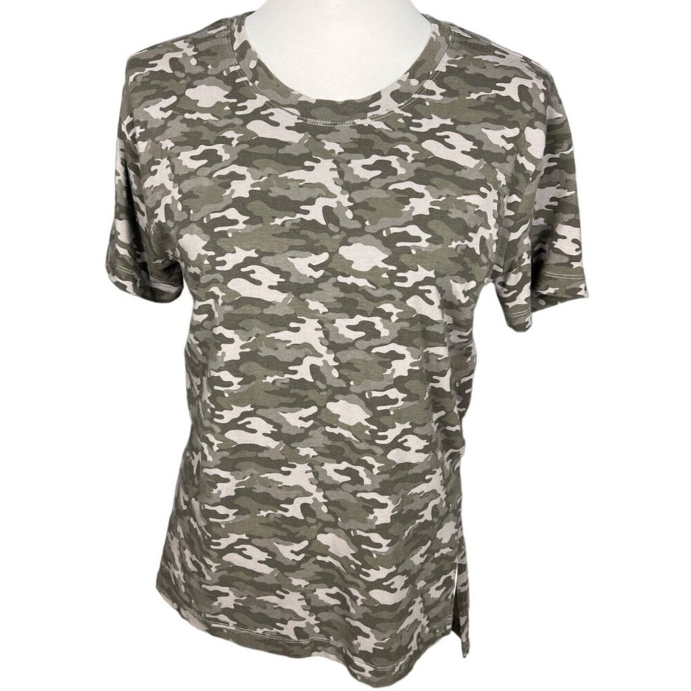 Fabletic Amy Short Sleeve Top Crew Neck Camo Shirt Size XS